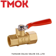 Top Red handle natural color internal thread brass gas valve